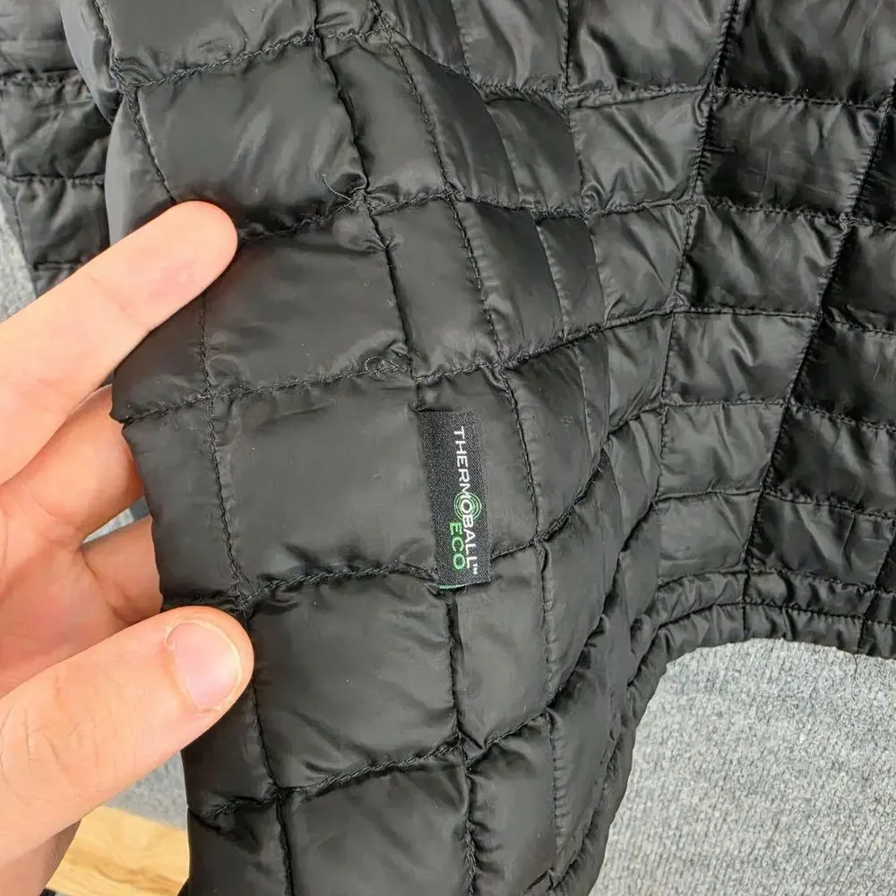 The North Face Jacket Men Large Black Eco ThermoBall Puffer Matte Outdoor Travel